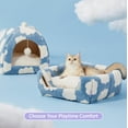 thumbnail image 3 of Camas para Gatos LE SURE Lindas 2 en 1 Cueva para Gatos de Interior Azul, 3 of 7