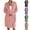 Grey, variant on Plush Bathrobes For Women Zipper Robes for Women Housecoats Knee Length Bathrobe Lightweight Nightgown with Pockets