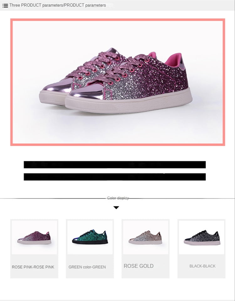 JEKO Women's Glitter Tennis Sneakers Neon Dressy Sparkly Sneakers