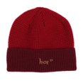 thumbnail image 4 of Ljudmp Womens Mens Color Block Ribbed Knit Beanie Stretch Brimless Hat Winter Thick Casual Windproof Daily Knit Skull Cap Wine, 4 of 5