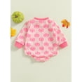 thumbnail image 4 of Suealasg Newborn Baby Girls Fall Halloween Outfit Clothes 3 6 12 18 24 Months Infant Girls Long Sleeve Pumpkin Print Romper Bodysuit, 4 of 7