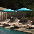 thumbnail image 4 of Costway 10 FT Solar Patio Umbrella with 96 LED Lights 35° Adjustable Tilt Vented Top Turquoise, 4 of 10