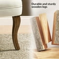 thumbnail image 6 of Makeup Vanity Stool Dressing Table Accent Chair Set of 2 Velvet Tufted Upholstered Cushioned Wood Leg Home Bedroom Living Room Ivory, 6 of 8