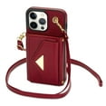 thumbnail image 6 of Nalacover Case for iPhone 13 Pro, Crossbody Wallet Case with Card Slots Holder, PU Leather Lanyard Shoulder Strap Purse Cover with Kickstand Shockproof Case for iPhone 13 Pro, Red, 6 of 7