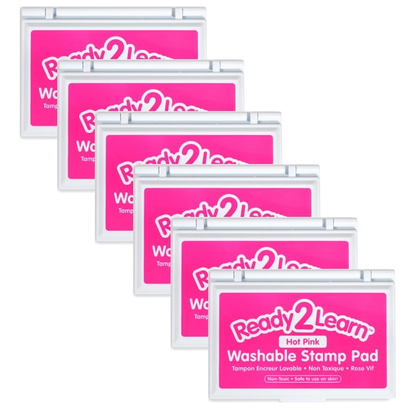 Center Enterprises Ready2Learn Washable Stamp Pad Hot Pink Ink Pack of 6 (CE-10044-6)