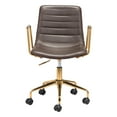 thumbnail image 4 of ZUO Eric Office Chair Gray & Gold, 4 of 9
