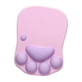thumbnail image 4 of Alfombrilla de ratón con forma de pata de gato, antideslizante, suave, creativa, práctica y bonita. Rosa púrpura, 4 of 9