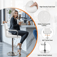 thumbnail image 5 of Alden Design Adjustable Swivel Bar Stools Modern Faux Leather Bar Chair Set of 2, White, 5 of 10