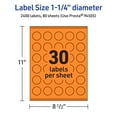 thumbnail image 6 of Avery Printable Round Labels, Bright Orange, 1.25" Diameter, 2,400ct, 6 of 11