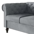thumbnail image 4 of Home Design Kelso Velvet Rolled Arm Sofa with Deep Button Tufting, Nailhead Trim and Turned Legs, Gray, 4 of 6