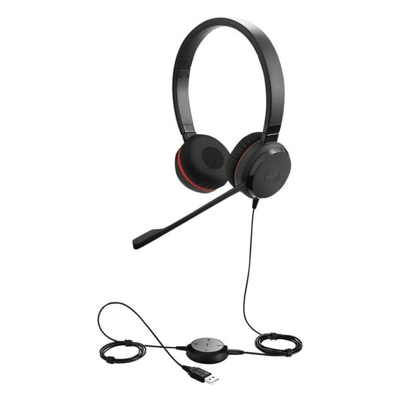 Auricular Jabra Evolve 30 Duo USB / 3.5mm con micrófono con Cancelación de ruido EVOLVE-30-DUO-UC