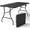 Black, variant on Heavy Duty 4FT Fold-in-Half Plastic Utility Table with Handle, Portable Foldable Table for Outdoor, Indoor, Events, Dining, Camping, Picnic, Party, Wedding, Brown