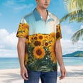 thumbnail image 3 of Disketp Sunlit Sunflower Field Hawaiian Shirts for Men,Mens Casual Short Sleeve Button Down Shirts Beach Shirt,X-Large, 3 of 7