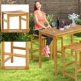 thumbnail image 2 of Gymax 7PCS Acacia Wood Bar Table Set 45'' Rectangular Dining Table & 6 Stools, 2 of 9