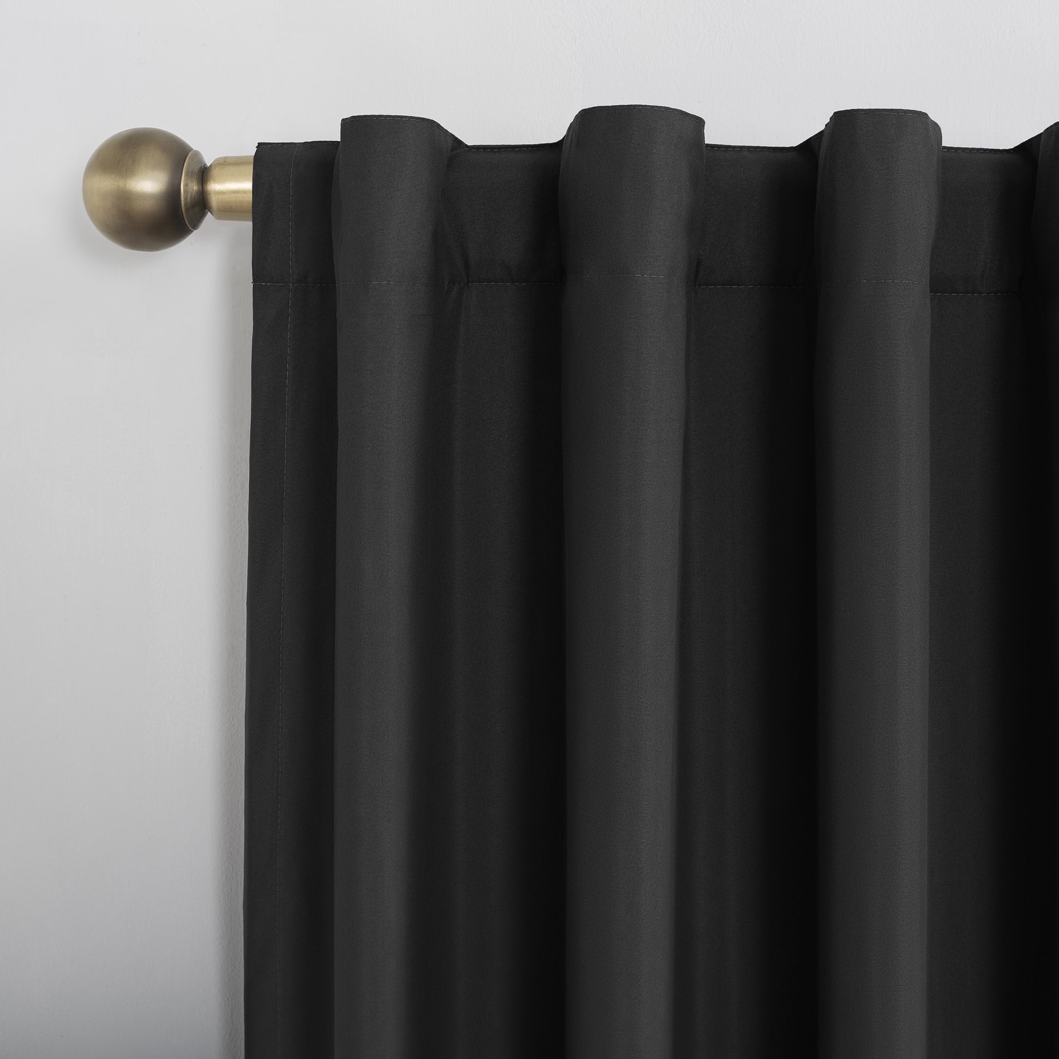 Sun Zero Cyrus 1-Piece  Thermal 100% Blackout  Back Tab/Rod Pocket Curtain Panel, Charcoal, 40”W x 96"L