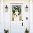 thumbnail image 5 of Wreath Sash for Front Door White Wave Cotton Wreath Satin Sash Garland Ribbon Accessories for Wreaths Yard Doorway Indoor Outdoor Bow Bridal Shower Home Decor,3.7 x 54 inch, 5 of 7