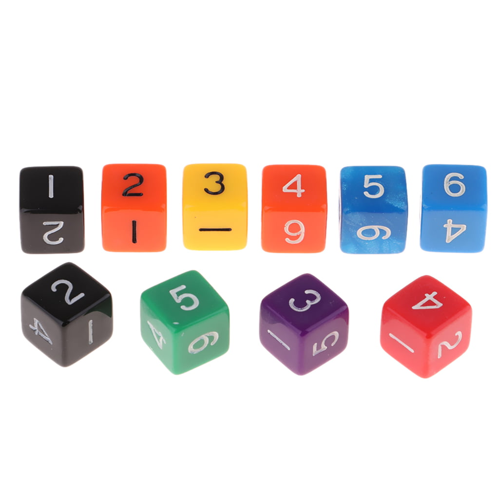 16mm 1-6 Dices Set Colors D6 Die For   RPG Game Accessory 