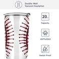 thumbnail image 4 of SKYSONIC Baseball Tumbler Stainless Steel Double Wall Vacuum Reusable Insulated Mug with Straw and Built-in Coaste for Cold and Hot Beverages, 12oz, 4 of 7