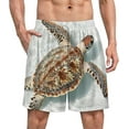 thumbnail image 1 of NICKSUN Shorts de Pyjama Amusants pour Hommes, Bas de Pyjama Courts Doux avec Poches, Été Tortue, L, 1 of 6