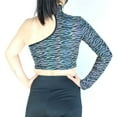 thumbnail image 4 of Haut à une Épaule Réfléchissante pour Femmes, Manches Longues, Col Halter, Blouse Imprimé Zèbre, Tenue de Soirée Aguichant, Chemise Ajustée, Mode Soirée, Hauts pour Femmes, 4 of 8
