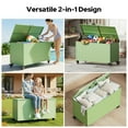 thumbnail image 5 of GONICHA 150 Gallon Outdoor Storage Box with Swivel Wheels,Waterproof Deck Box with Lid for Patio Furniture, Garden Tools, Outdoor Cushion,Green, 5 of 7