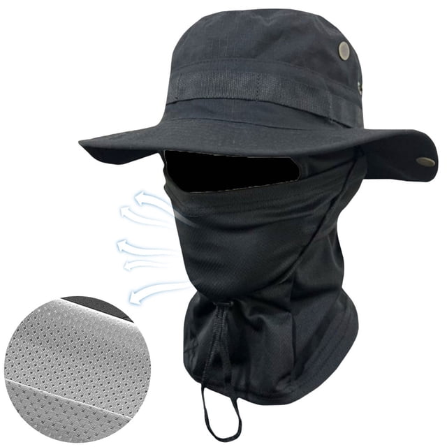 Boonie Hat Mujeres Hombres Caminata Pesca Al Aire Libre Protección Ultravioleta Cara Cuello CA ()