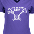 thumbnail image 4 of Inktastic Life Behind Bars Motorcycle Women's V-Neck T-Shirt, 4 of 5