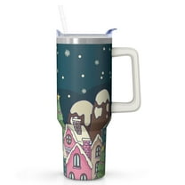40oz Santa Tumbler with Lid and Straw Christmas Stainless Steel Insulated Cup Holiday Gifts
