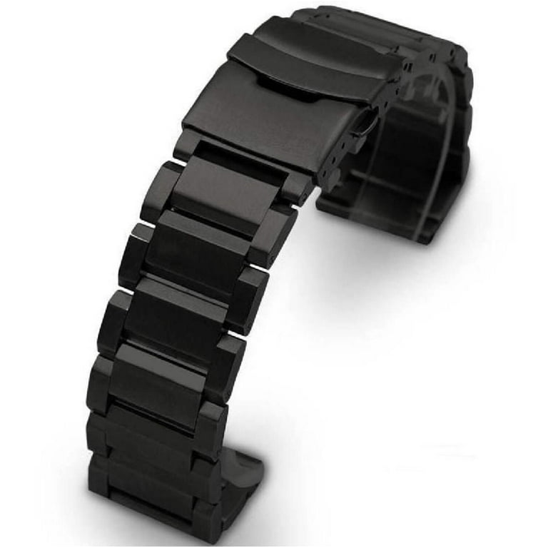 Watch Band Bulova 98b152 Pack Of Steel Silicone Black Replacement