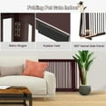 thumbnail image 6 of Pefilos 20"-80" Adjustable Wooden Dog Fence Indoor, Freestanding Pet Gates for Dogs, Step Over Dog Gate Extra Wide for House, Doorways, Stairs, Brown, 6 of 11