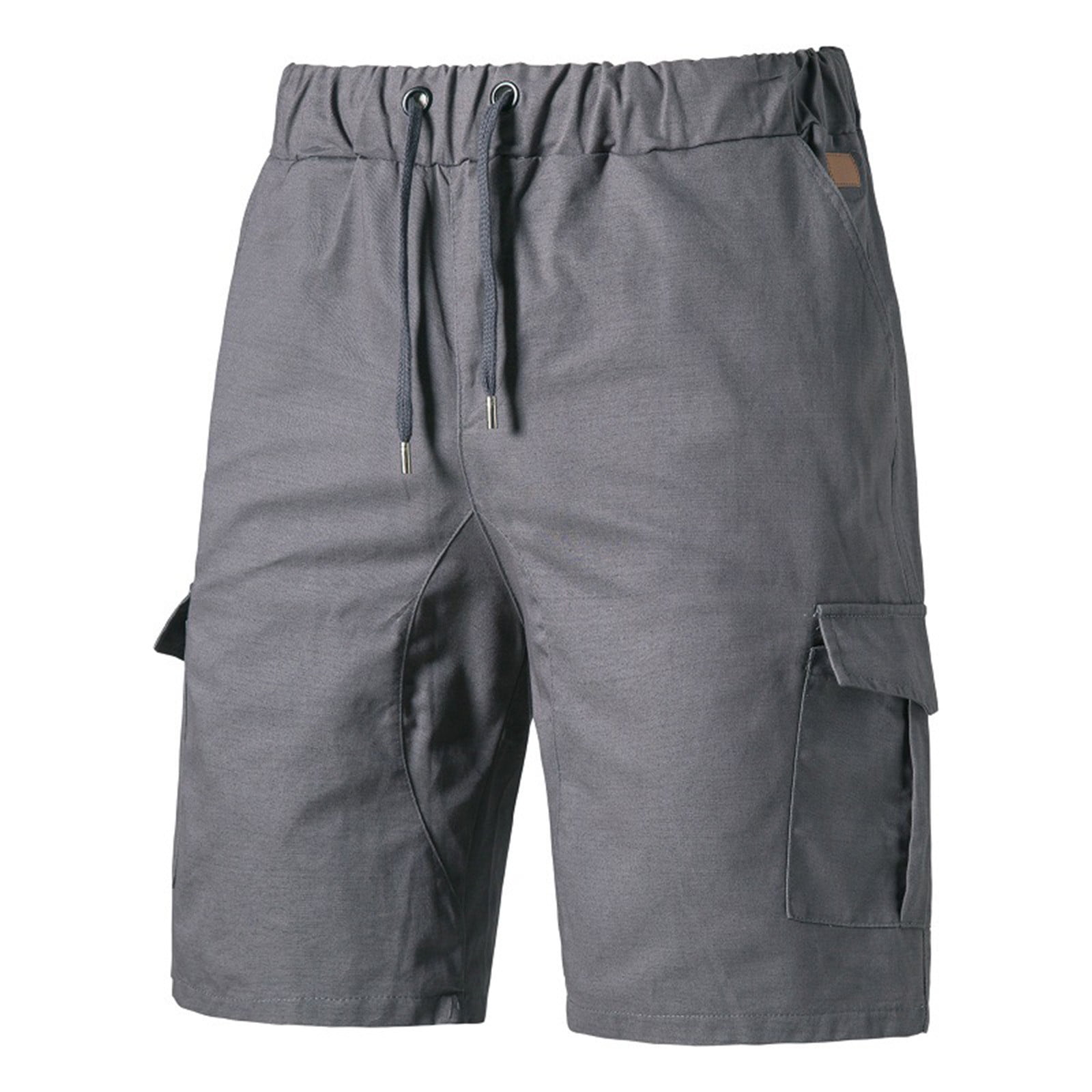 Floleo Men's Shorts Clearance Summer Fashion Man Solid Elastic Waist Mid Waist Loose Pockets Bandage Short Pants Deals