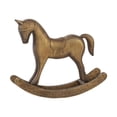 thumbnail image 1 of Estatua de caballo mecedor, escultura de madera, diseño vintage, figura decorativa versátil. Bronce, 1 of 9