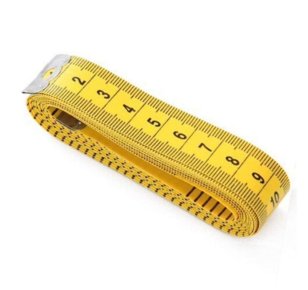 Magik 60''~120''/1.5~3M Double-scale Tailor Seamstress Cloth Body Ruler  Tape Measure Sewing Heavy Duty Tape (Pack of 1, 120''/300cm, Yellow)