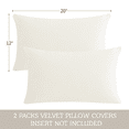 thumbnail image 4 of StangH Ivory Velvet Throw Pillow Covers Elegant Decor 12x20 inches, Soft Rectangular Decorative Lumbar Cushion Cases with Hidden Zipper for Bed Bedroom Couch Car Office, Pack of 2, 4 of 7