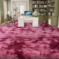 thumbnail image 3 of Janvonne 9x12 Fluffy Area Rug for Bedroom, Modern Shaggy Carpets Fuzzy Rug for Teens Dorm Home Decor Aesthetic, Heavy Duty Non Slip, Tie-dye Dark Red, 3 of 8