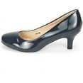 thumbnail image 2 of Dream Pairs Women's Bridal Wedding Party Low Heel Pump Shoes Luvly Navy/Pat Size 9, 2 of 6