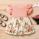 thumbnail image 3 of Vestido Para Niñas, Ropa Para Niñas Pequeñas, Manga Corta, Volantes, Estampado Floral, Vestido De Princesa Rosa Odeerbi  LM103-1128, 3 of 8