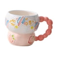 thumbnail image 4 of Taza de café de porcelana, taza de cereales, taza de agua, bonita y creativa para la cocina del hogar, avena. Durazno, 4 of 9