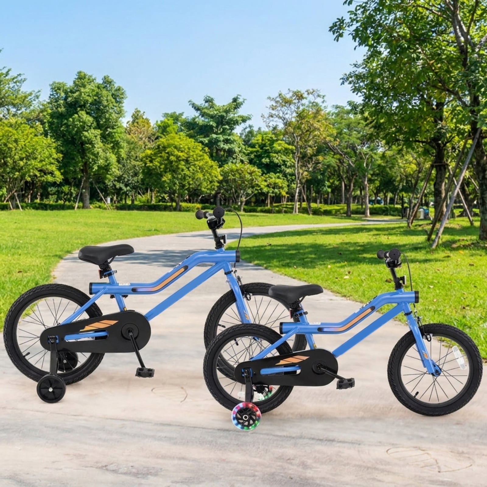 Redsmile 16 Inch Kids Bike for Boys Girls Ages 4-7, LED Lighted Kids Bicycle with Removable Training Wheels and Adjustable Seat, Carbon Steel Frame Beginner Bike, 145 lbs Capacity, Multicolor