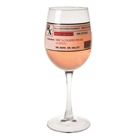 White Wine Glass with Prescription Label - Fun Wine Gift - 11