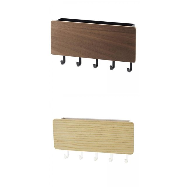 Titular De La Llave Almacenamiento De Cartas Puerta Organizador De Bastidores Ganchos Para Colgar En La Pared Madera Oscura+Titular De La Llave Almacenamiento De Cartas Organizador De Rejillas Sunnimix none