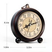 TIMESS Alarm Clock Quartz Analog Vintage Alarm Clocks, Travel Size