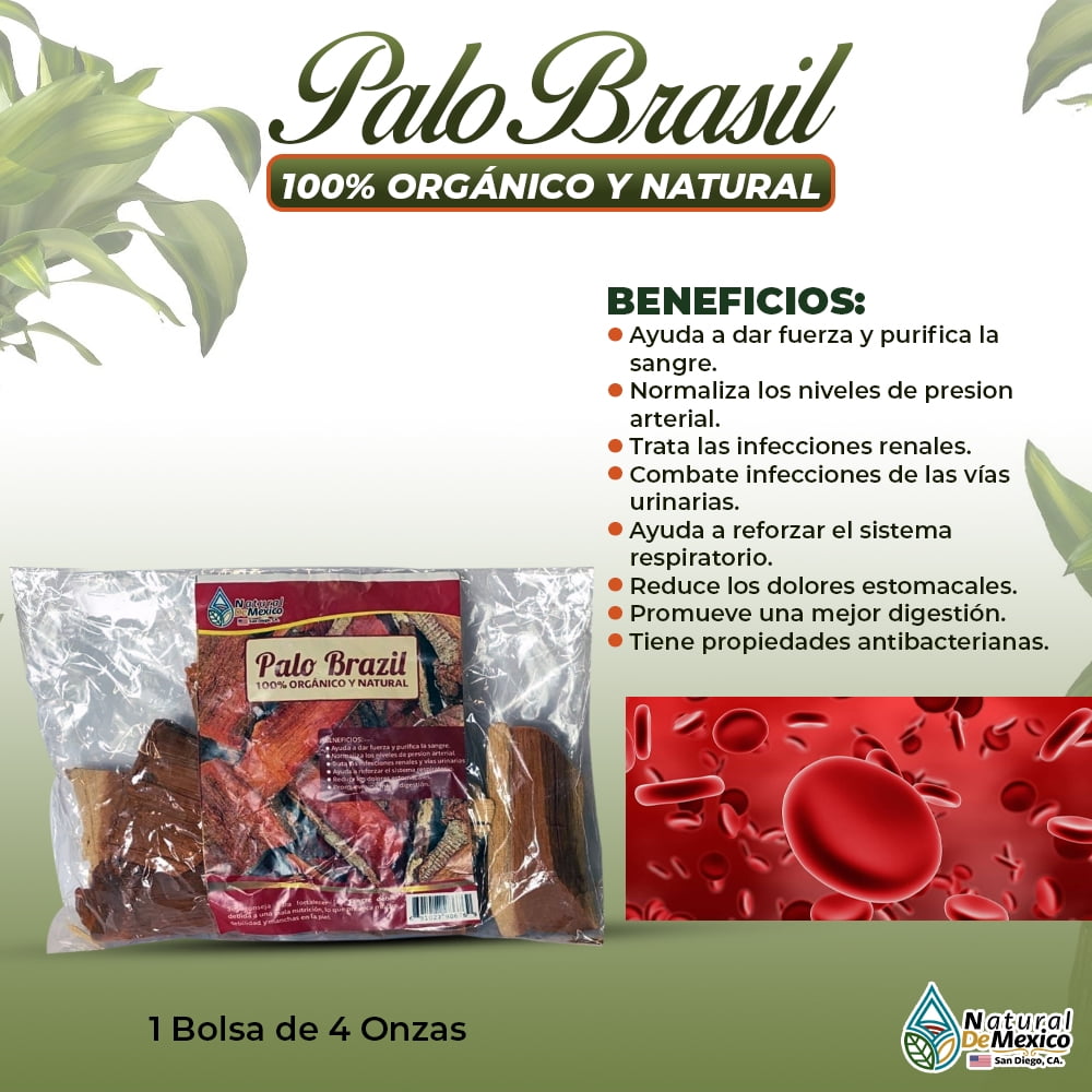 Palo Brasil Herb 4 oz.-113gr. Raw From Mexico Hand Harvested Brazil Stick Tea