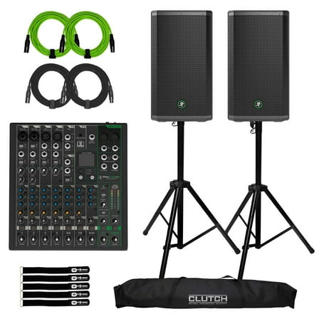 Mackie Thrash 212 12" 1300W Powered Loudspeaker with ProFX10v3  Analog Mixer Package