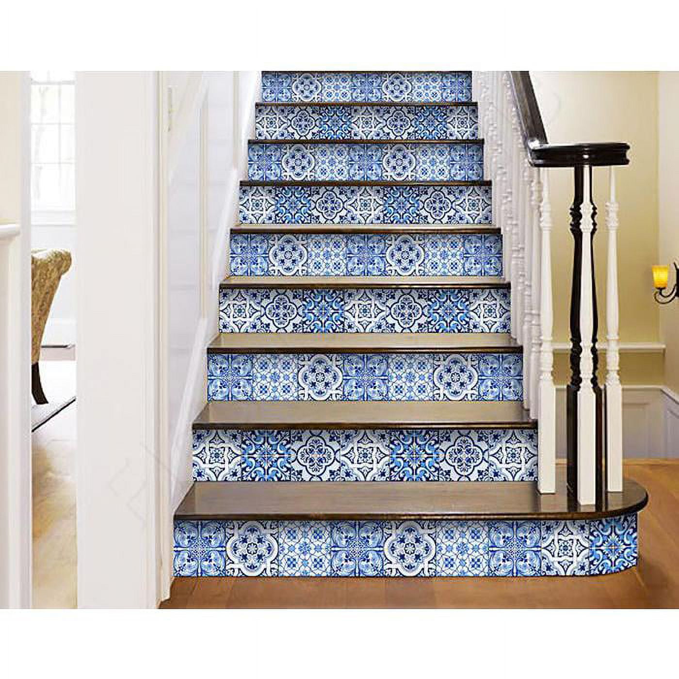 HomeRoots 400325 4 x 4 in. Azul Multi Blue Mosaic Peel & Stick Tiles