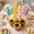 thumbnail image 3 of Easter Bunny Garden Ornament Adorable Rabbit Statue Decorative Centerpiece for Patio Holiday Desktop 6PCS, 3 of 6