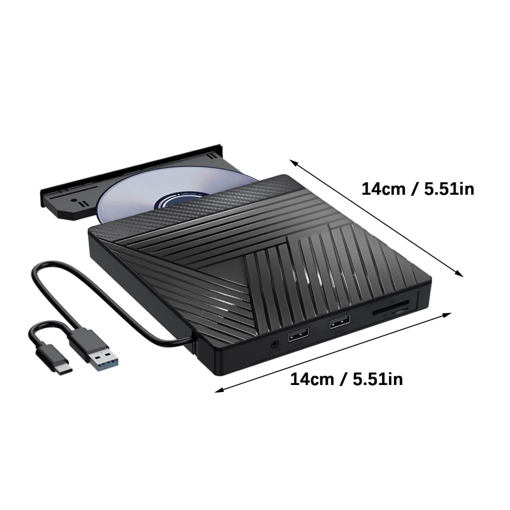 USB Type C External Disc Drive Burning Hub Multiple Function Fast Transfer