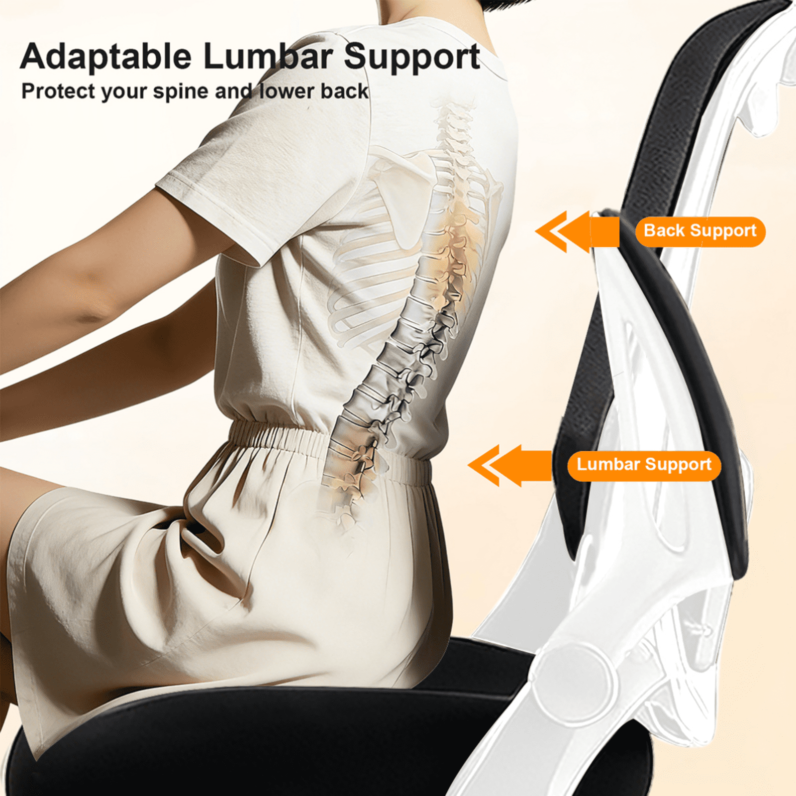 Office Chair, Ergonomic Breathable Mesh,Flip-Up Arms and Adjustable High Back Lumbar Support,Comfy Computer Chair for Home Office