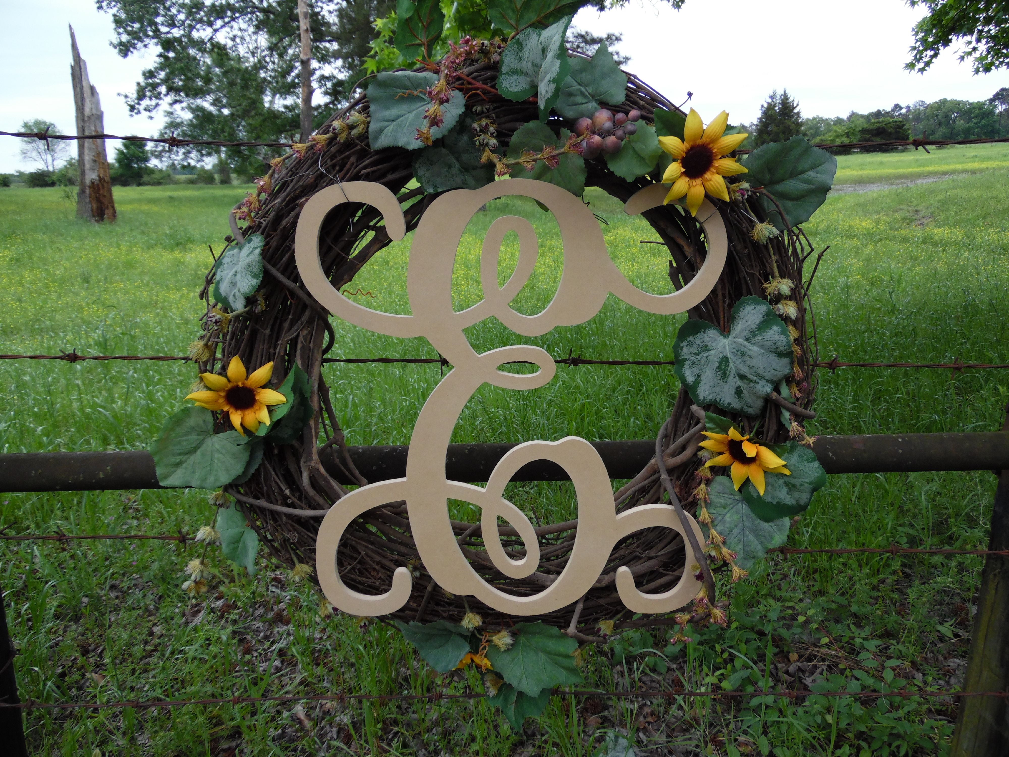 Wooden Letter Vine (E) Unfinished Wood Craft Letter