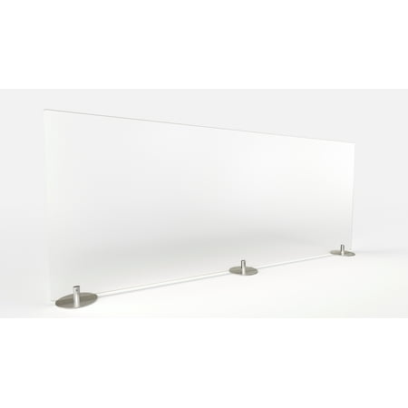 UPC: 0014935039646 | Ghent GHEDPSF2459F 25 x 59 in. Desktop Free Standing Plastic Protection Screen  Frost